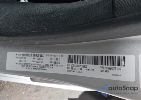 2015 Chrysler 200 Limited from USA, damaged, VIN 1C3CCCAB4FN586613